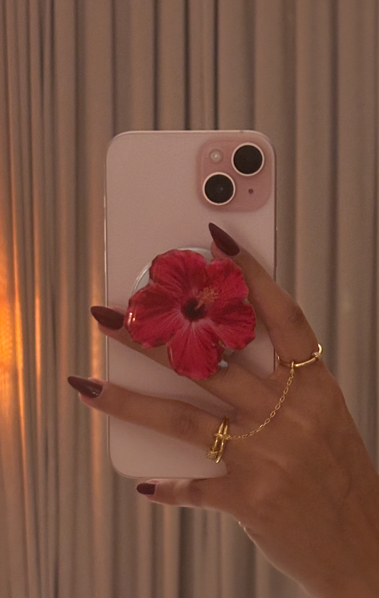 Phone Grip Red Hibiscus