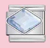 Silver White Crystal Diamond Charm