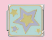 Silver Pastel Stars Charm