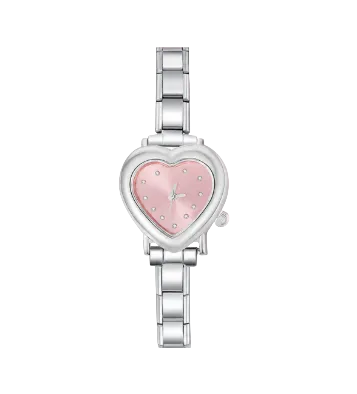 Heart Pink Silver Watch