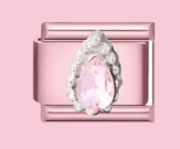 Pink Crystal Teardrop Charm