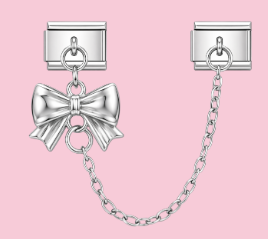 Silver Bow Chain Charm