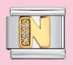 Silver Letter N Charm