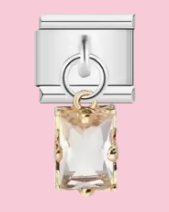 Silver Champagne Gem Pendant