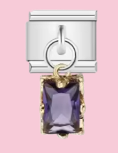 Silver Purple Gem Pendant