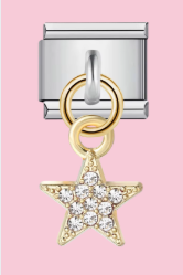 Silver White Crystal Star Pendant