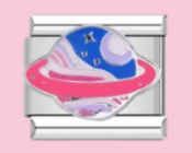 Silver Saturn Charm